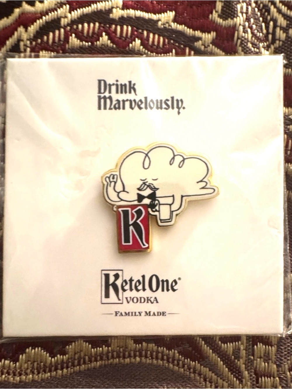 Ketel One Vodka Promotional Pin - Red, White, Gold